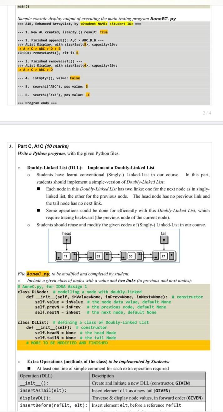with the given Python files. O O Enhancing Array-List: Enhance and implement