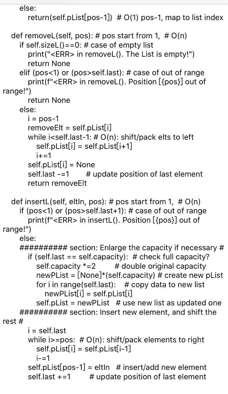 AoneB.py (based on the one in our lecture notes, Alist.py) Extra Operations