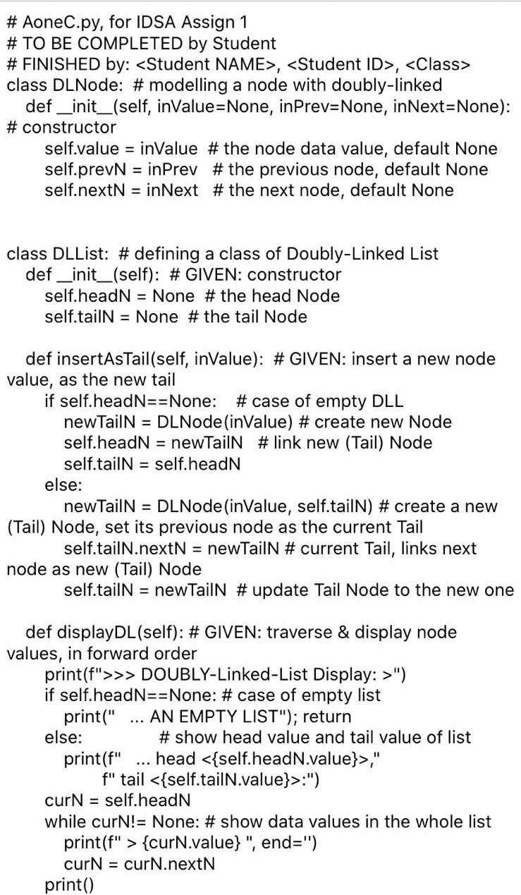 line of simple comment for each extra operation required Operation (DLL) Description