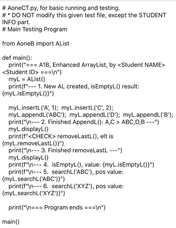 a new element elt into the end of the current list. removeLastL():elt