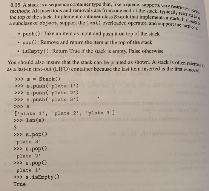  Please answer question 8.35 Python 3.0 for language Comment for each