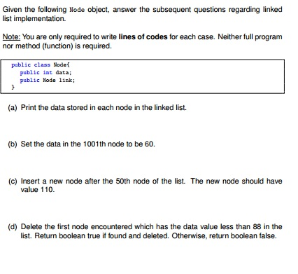  Given the following Node object, answer the subsequent questions regarding linked