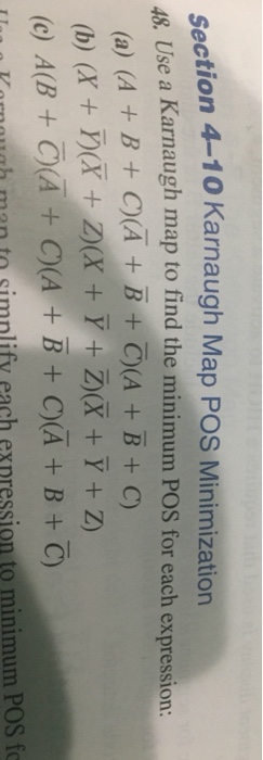  Section 4-10 Karnaugh Map POS Minimization 4%. Use a Karnaugh map