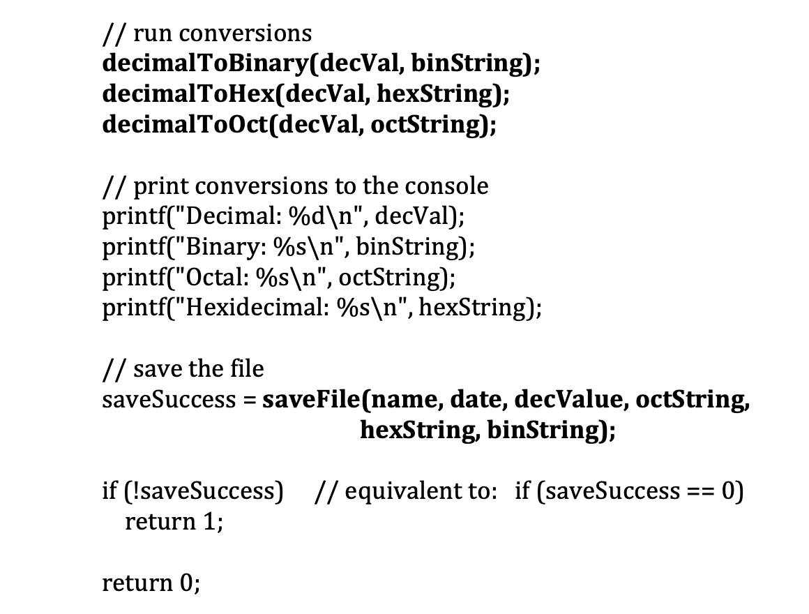 will be displayed in decimal, hexadecimal, octal, and binary representation. Hexadecimal, octal,