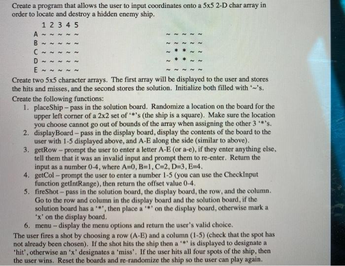 java 2d arrays Create a program that allows the user to