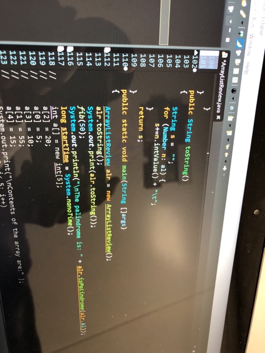 ArraylistReview class to do the .Creates an array list filled with numbers,
