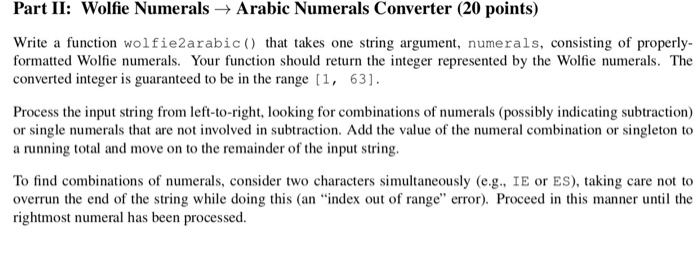  Please answer it by python program (Ex. Pycharm...) Part II: Wolfie