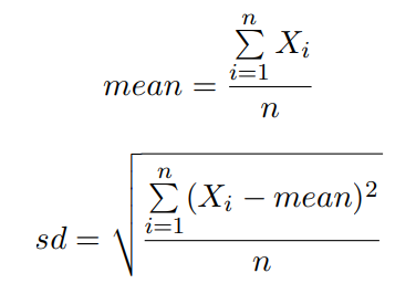 Write a program that computes and prints the mean and standard deviation