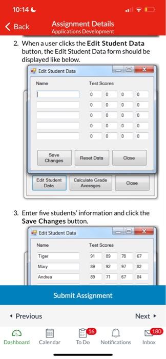 a teacher has five students who have taken four tests. The teacher
