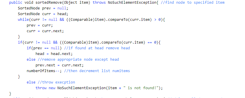 be defined in a public class import java.util. NoSuchElementException; public class SortedListRefBased