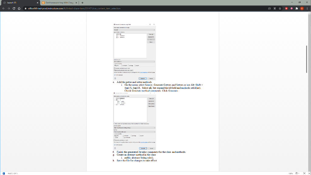 With Chege x + office365-14d-prodinstructure.com/u/like-share-item/231471/10_content_item_selection Lab 5 Inheritance, Interfaces, and Abstract Classes
