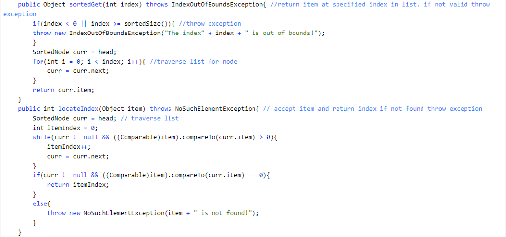 private SortedNode head; private int numberOfItems; public SortedListRefBased() head null; /init head
