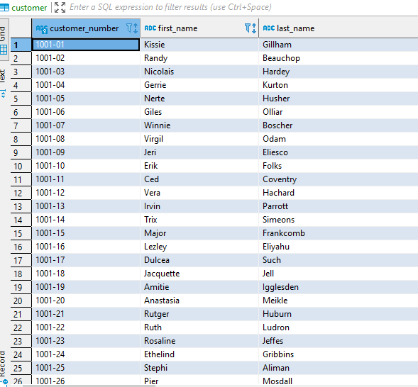 question. What is the customer information for customers who live in Los