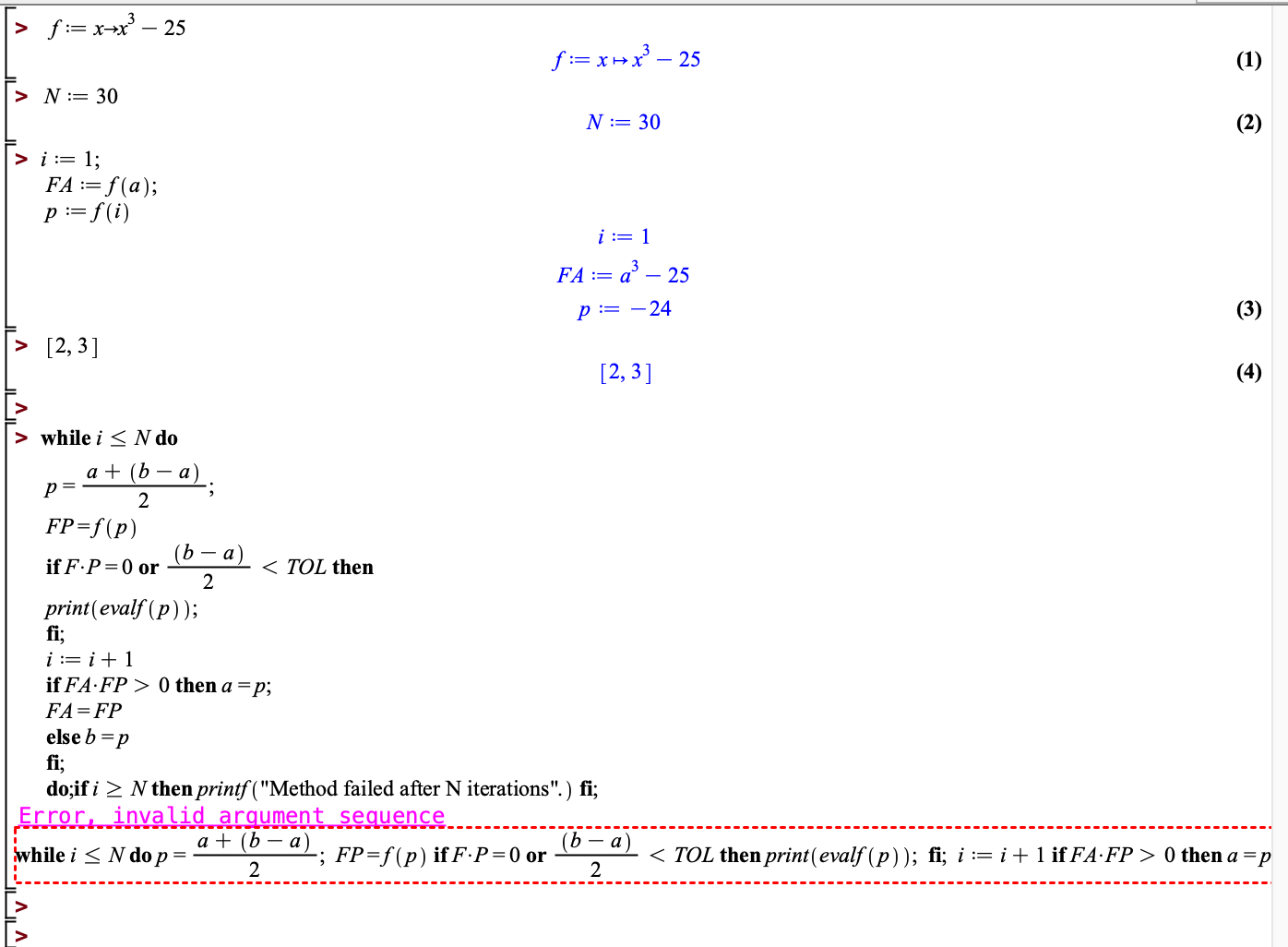  What is wrong with my maplesoft code? 