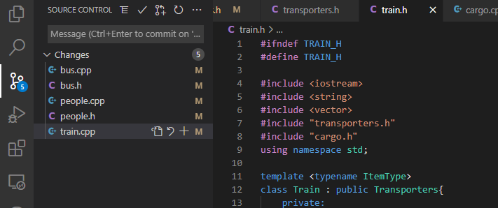 **IMPORTANT - PLEASE USE TEMPLATES WHEN CREATING TRAIN.CPP AND BUS.CPP** The train