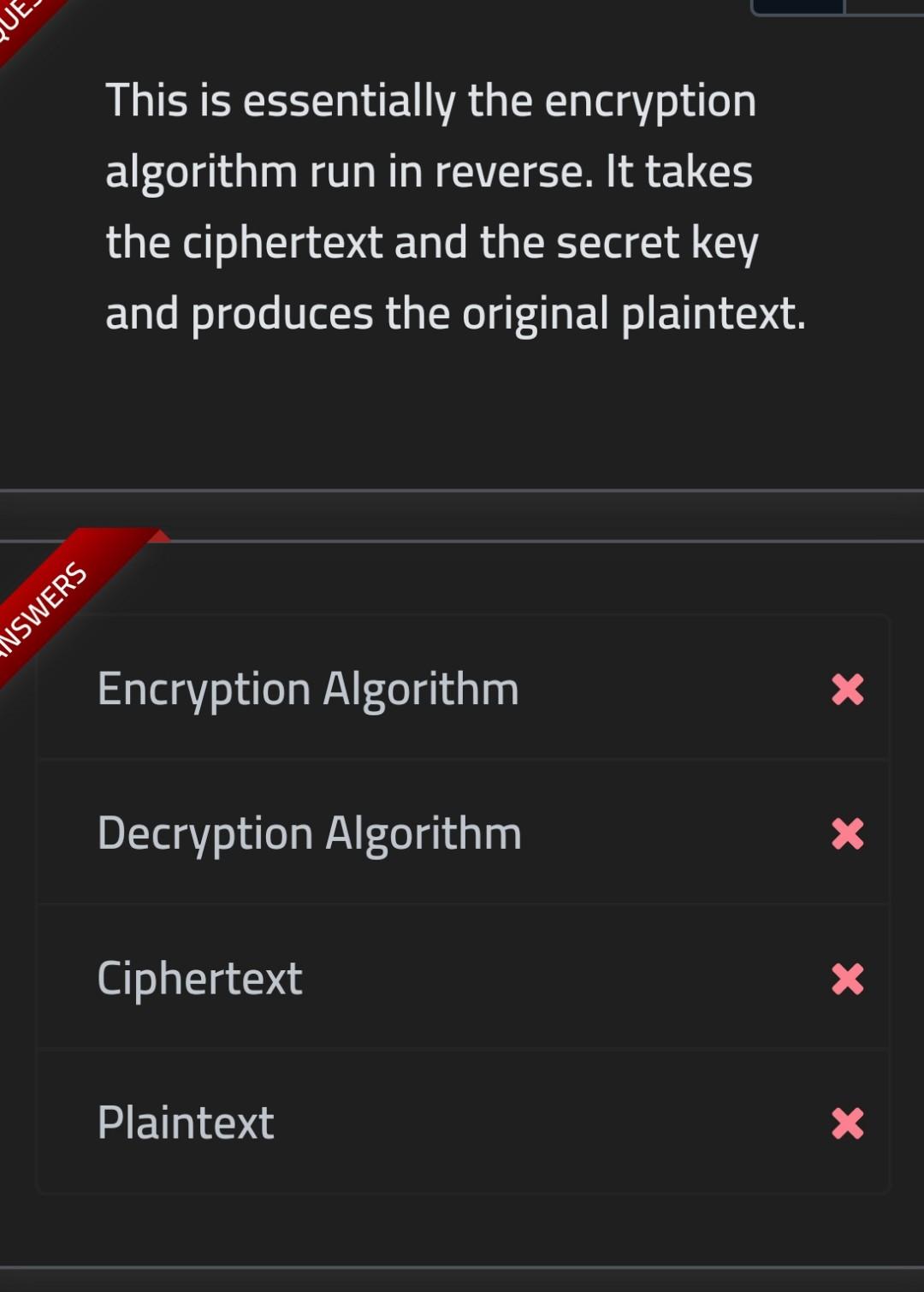 This is essentially the encryption algorithm run in reverse. It takes