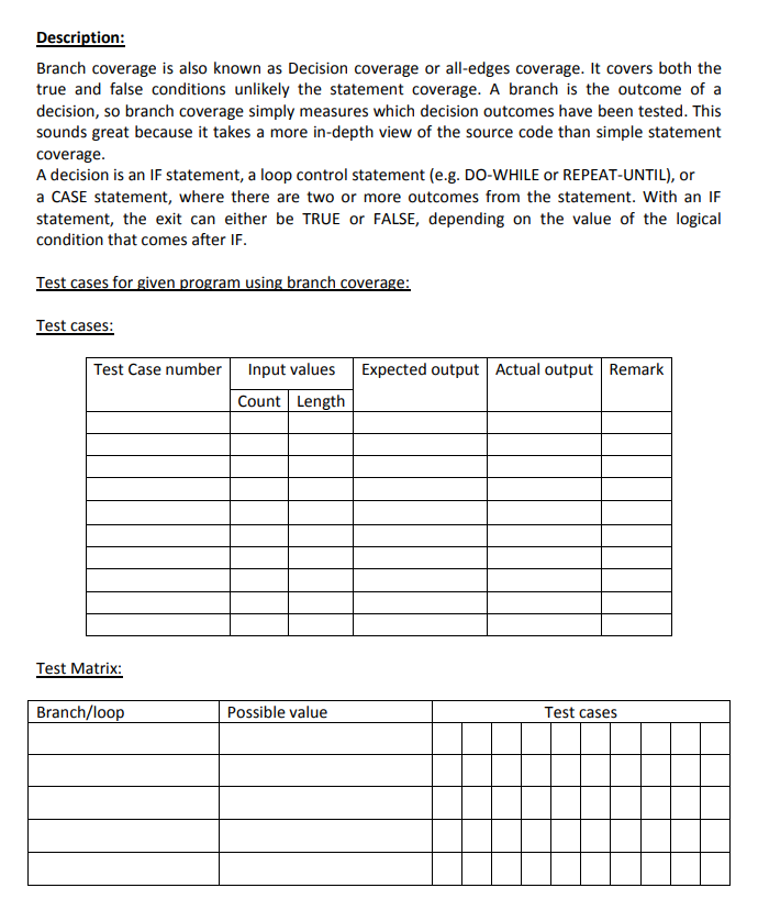method condition coverage method a) PROBLEM STATEMENT:- Perform white box testing of
