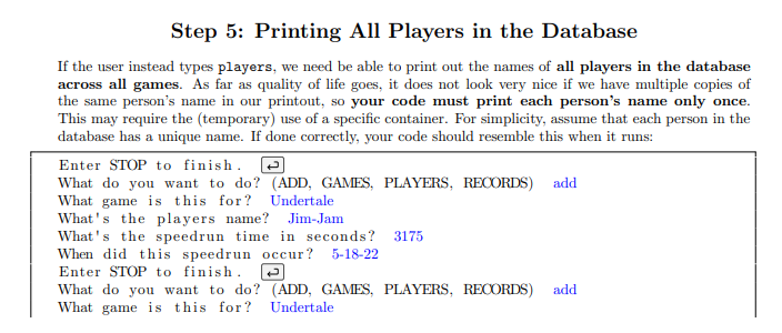 does. This allows for your program to store its data as it