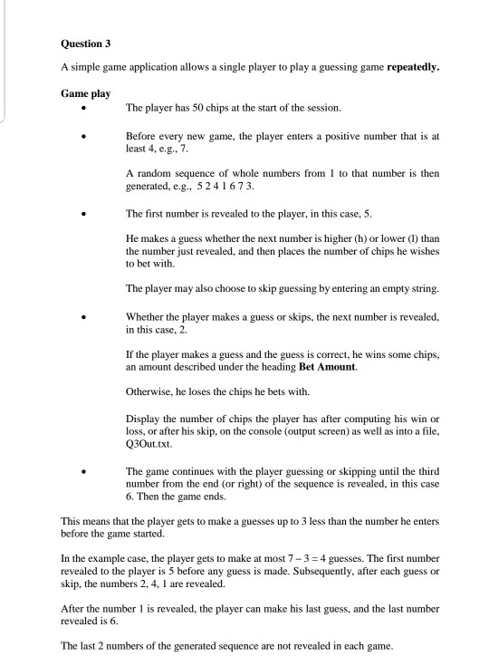Python Programming Question 3 A simple game application allows a single player