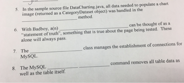 Multiple choice computer science question In the sample source file DataCharting.java,