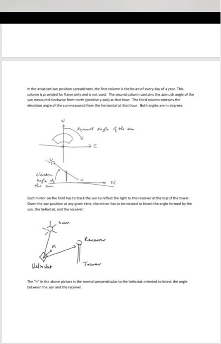 coordinates of the centers of all heliostats on the field The coordinate