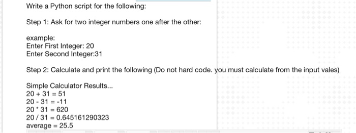  Please help with Python Thanks Write a Python script for the
