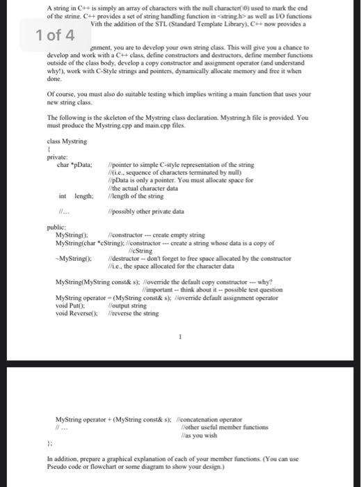  A string in C++ is simply an array of characters with