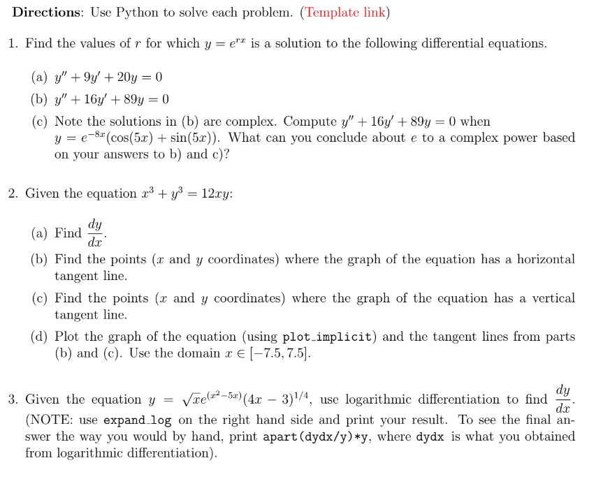  Please answer in python!!! This has already been enter into the