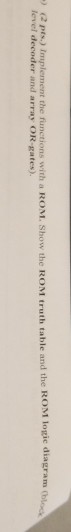 ) ) (2 pts) Implement the functions with a ROM. S
