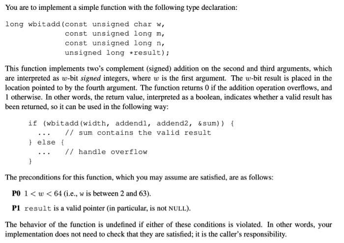  this is the driver code #include int wbitadd(const unsigned char w,
