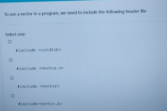  To use a vector in a program, we need to include