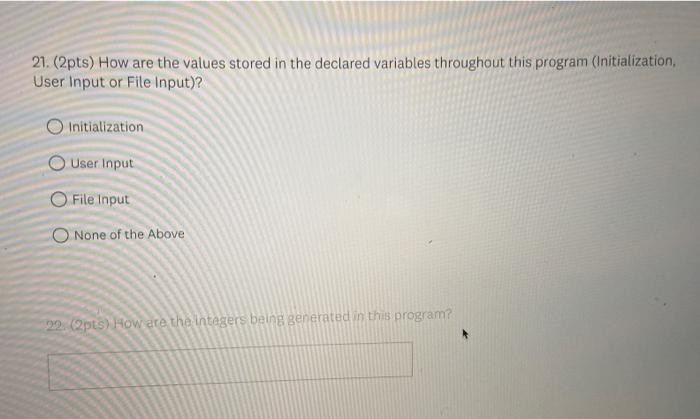 ios: out); dataFile2.open("numbers.txt", ios::in); if (dataFile.is_open () \& \& dataFile.is_open()) f for