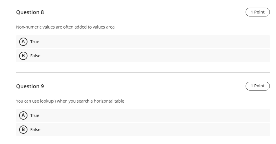 Question 8 1 Point Non-numeric values are often added to values
