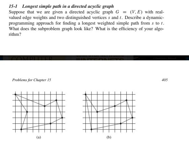 Suppose that we are given a directed acyclic graph G =