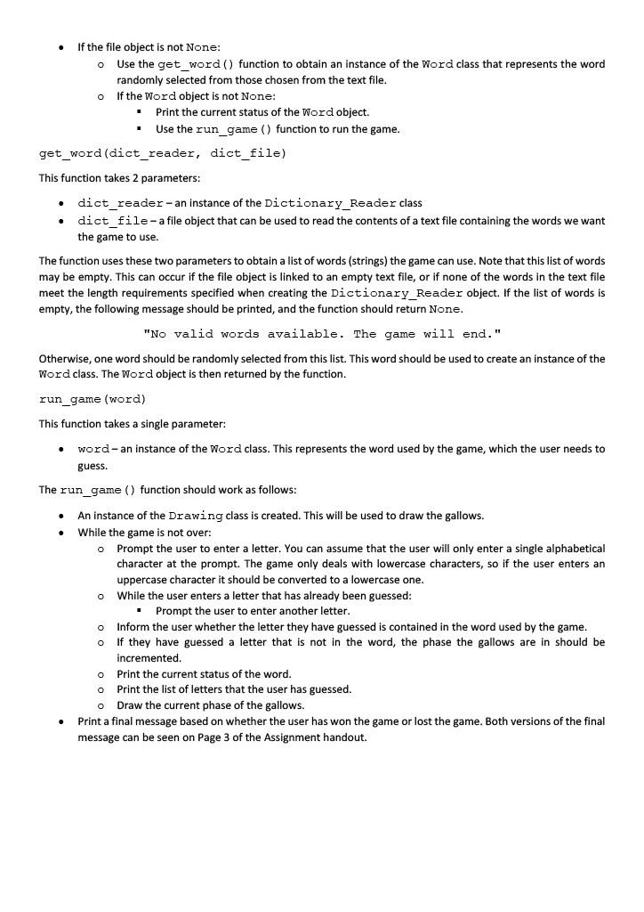 player wins) or when the gallows are complete (the player loses). Playing