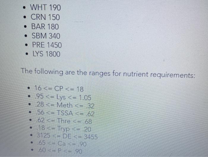 the least cost feed ration that meets the nutritional requirements of the