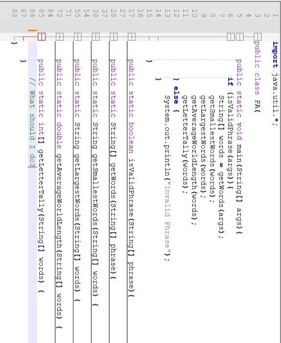  JAVA How to use the int[] getLetterTally method determine the least