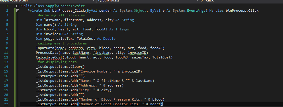 a program to create an invoice form for an order. See Fig.