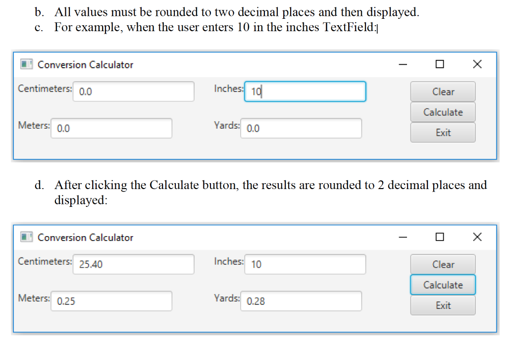 into different units. Reference the figure below and construct a GUI similar