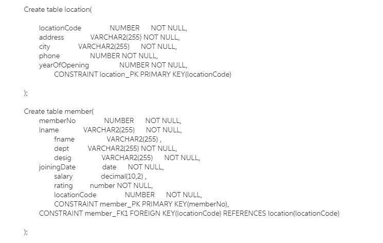 Need SQL Command from Question 1 . I have the table and