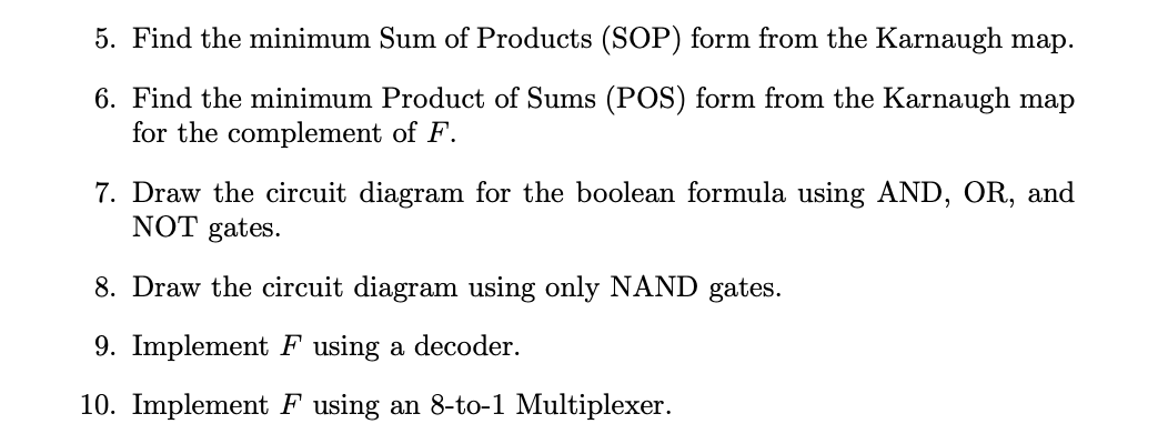  Consider the following boolean formula in 4 variables, A, B, C,