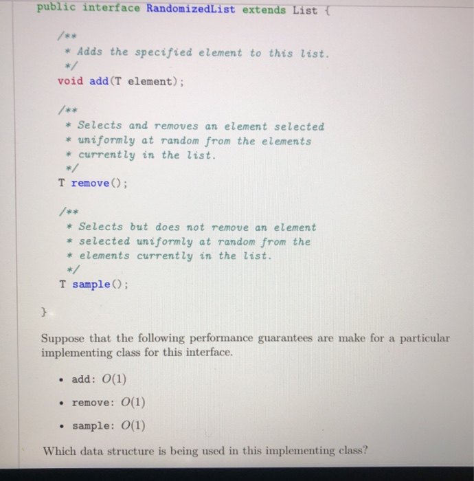 no array resizing done Which choice below depicts the contents of the