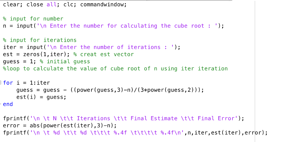 to estimate the cube root of a number for a given number