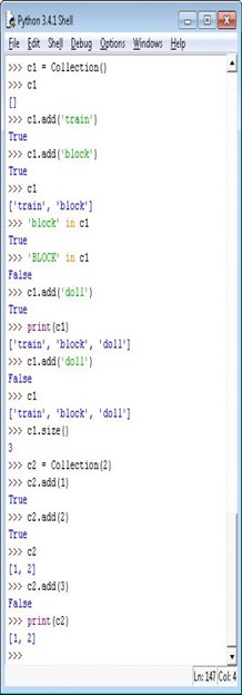  3. Write a class Collection that represents a collection of items.