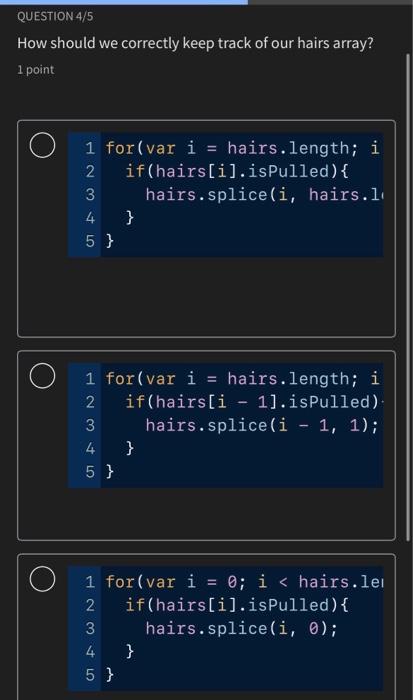 2/5 How should we create an array of birds? function bird(index) {