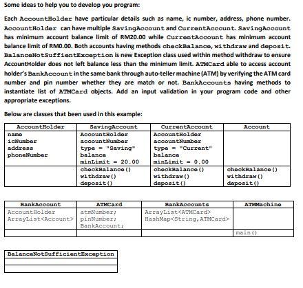 Design and develop a Java program for an ATM machine. Before this
