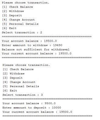 program: Each AccountHolder have particular details such as name, ic number, address,