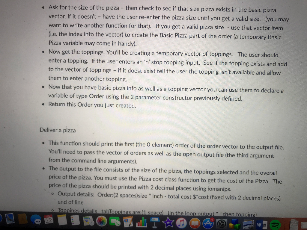 going to create a simple Pizza ordering program. There are three things
