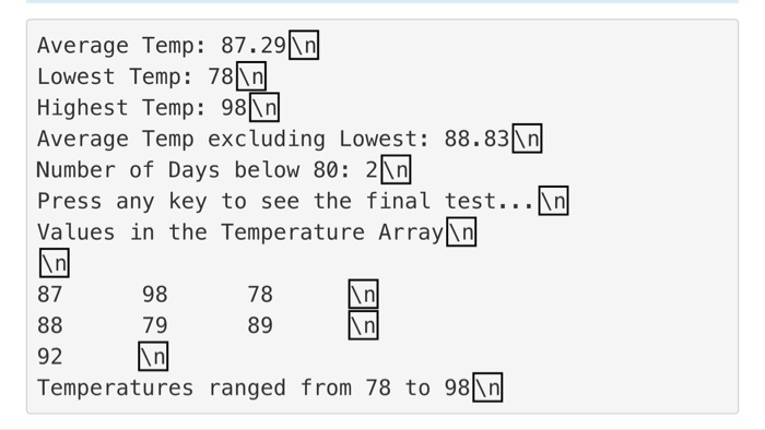 assignment summary/requirements and the required output/formatting. Write an application that provides statistics