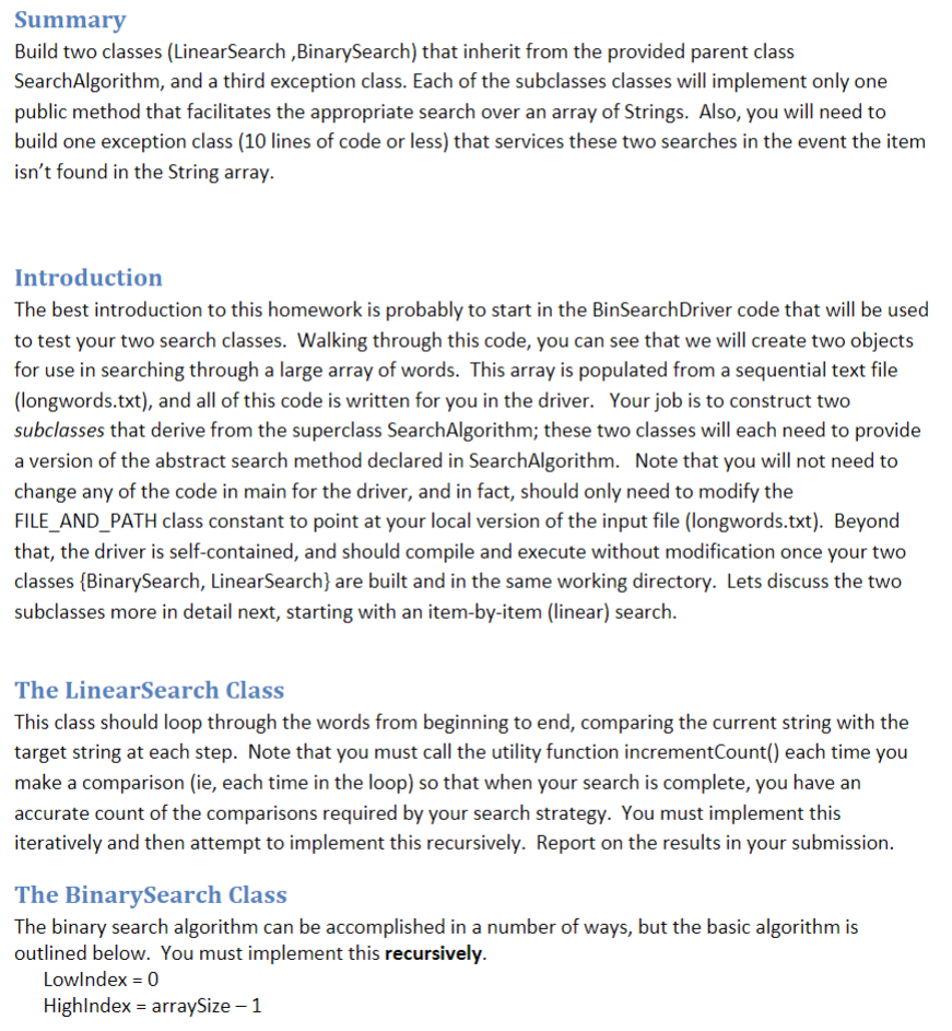 Please help me code the following in: JAVA! Please read the instructions